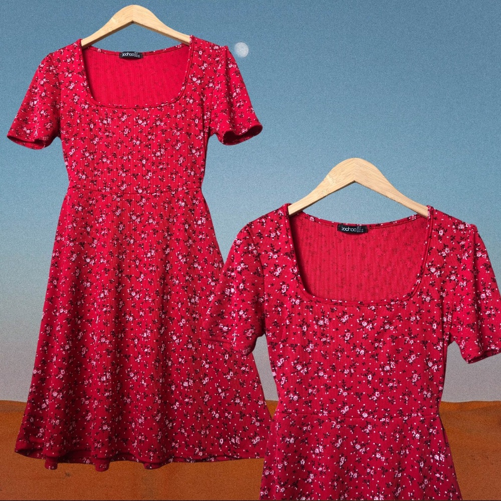 Red skater dress